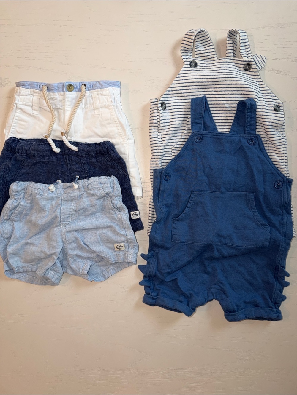 H&M Janie & Jack Carter’s Boy Bundle 3 Shorts and 2 Overalls Set 24 months 2T